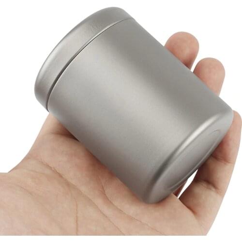 EDC Scrub Ultra-thin Tea Can Medicine Coffee Titanium Storage Box Portable Outdoor Tool Box Titanium Can