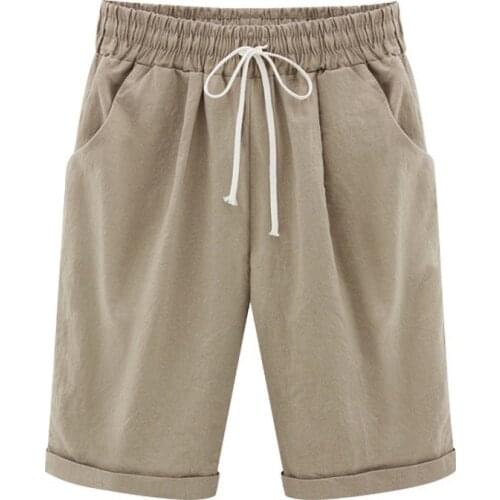 Solid Color Elastic Waist Drawstring Pocket Women Shorts Flanging Straight Oversized Fashion Streetwear Short Pants