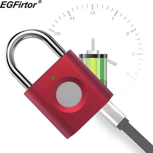 Smart Fingerprint Lock Mini Padlock Biometric Rechargeable Keyless USB Fingerprint Bag Anti-thief Padlock Quick Unlock Door Lock