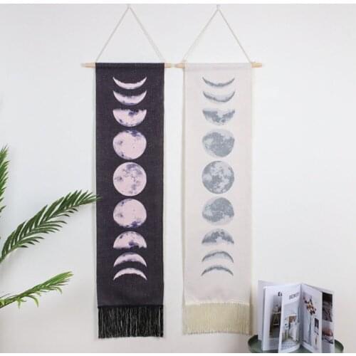 European And American Style Home Decoration Tapestry Living Room Bedroom Fabric Wall Decoration Painting Moon Art Hanging