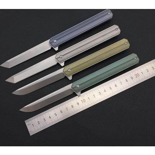 High quality Multifunction Pocket folding knife D2 blade titanium camping Survival knives very sharp tactical EDC Utility tools