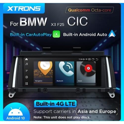 XTRONS 8.8'' Qualcomm Bluetooth 5.0 Android 10.0 Original Car Radio Player GPS For BMW X3 F25 2011-2013 CIC system