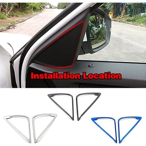 For Skoda Kodiaq 2016-2020 Car Interior Part Refit A Pillar Audio Speaker Sound Circle Triangle Pillar Column Cover Trim Frame