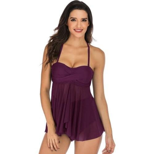 Women Swimsuit Sexy Tankini Set Two-piece Suits Swimwear Print With Pad Bandage Bathing Suit