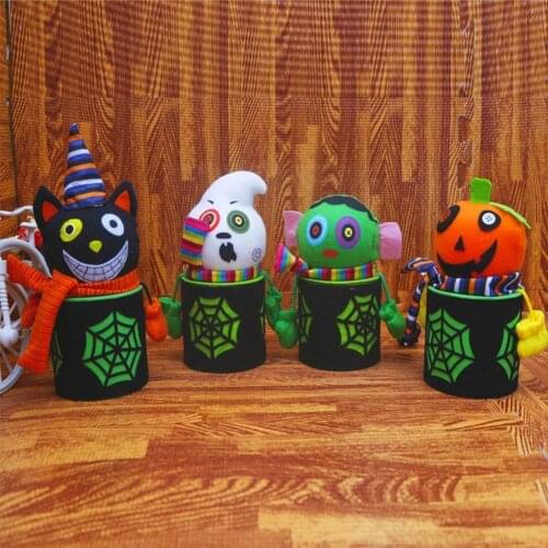 1 Piece Of Creative Halloween Pumpkin Ghost Candy Jar Gift Halloween Decoration Box Holiday K4X1