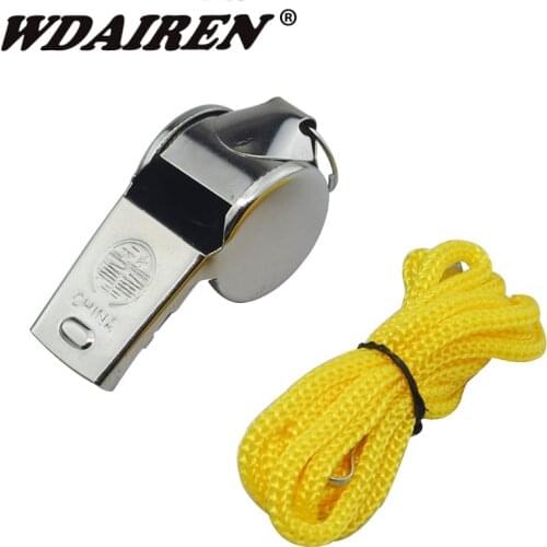 1Pcs Metal Whistle Referee Sport Rugby Party Outdoor sports Like Whistle Training School Soccer Football Colorful lanyard