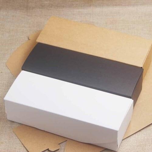 10pcs box DIY Kraft/black /white color Paper Gift Box For Wedding Favors Birthday Party Candy Cookies Christmas gift Box
