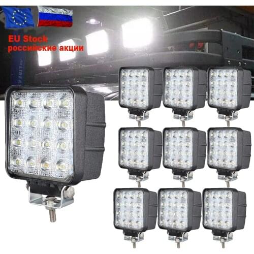 10pcs High Power 48W Flood/Spot Led Work Light Bar Thick offroad Truck Car LED Working Light 12v 24v Fog Light