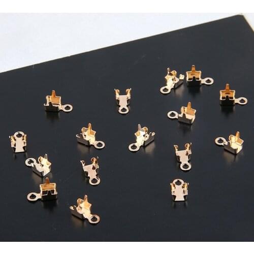 100pcs Glossy 4 * 7mm Clip Pendant Necklace Buckle Clasp Connectors Diy Jewelry Findings Accessories