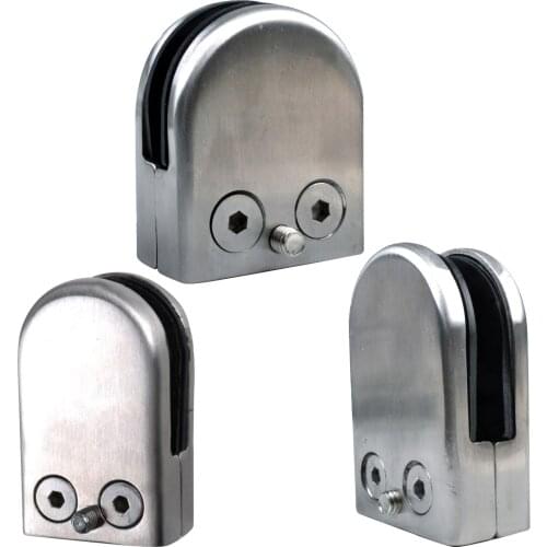 12X Stainless Steel Glass Clamp Holder For Window Balustrade Handrail 53*33*20 mm