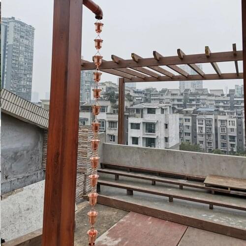 2.6m Red Copper Nordic Eaves Rain Chain