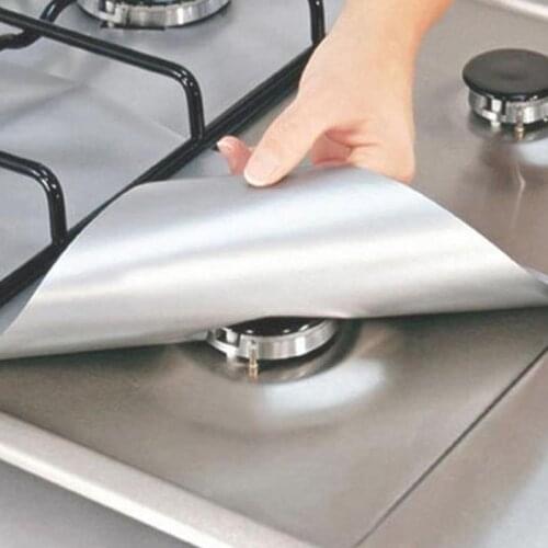 4 Pcs Reusable Stove Top Covers Thick Gas Range Protectors Non-stick Liner Heat Resistant Stovetop Protector Cookware Parts