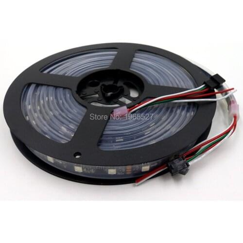 5M 48LEDs/m 5050 SMD RGB LED Strip WS2811 Pixel LED Light,16Pixels/m with 16pcs WS2811 IC,DC12V input,Black PCB,Waterproof IP67
