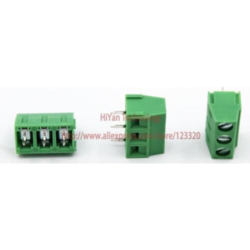 50pcs/lot) PCB Screw Terminal Block Connector KF127-3P pitch:5.08MM/0.2inch Green 5mm KF127 3Pins