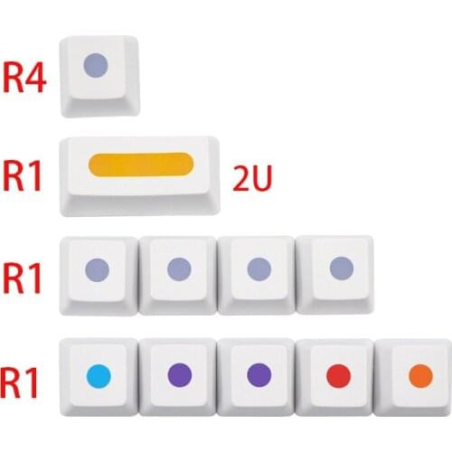 71 Keys/Set Dots Keycaps Profile PBT Key Caps for MX Switch GK61 GK64 Anne Keyboard Dye Sublimation