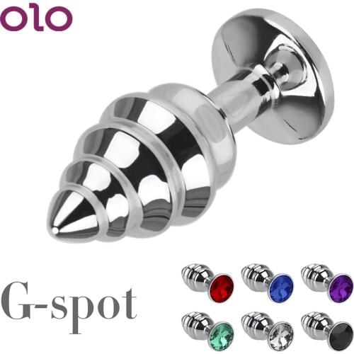 OLO Thread Anal Plug Sex Toy for Couples Butt Plug Spiral Stimulation Massager Stainless Steel Jewelry Metal
