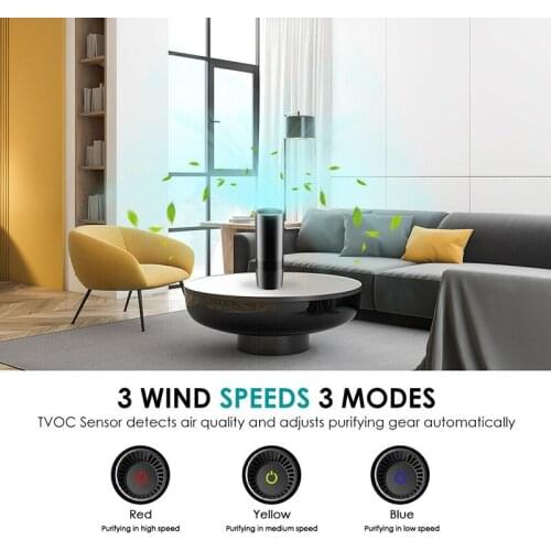 Car Air Purifier Portable USB Auto Adjustable HEPA Filter Smoke Cleaner Indoor Dust Odor Remover For Office Smoking Room