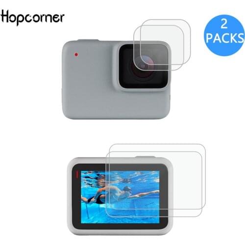 GoPro Hero 7 White/Silver Screen Protector Upgrade Tempered Glass Screen Protector+Tempered Glass Lens Film gopro 7 Accessories