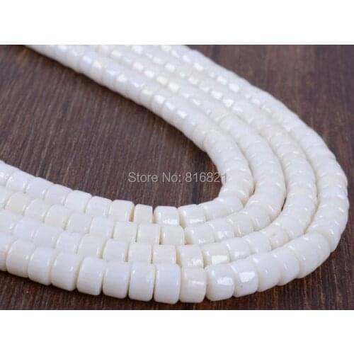 1 strand/lot) 6x4mm New White Coral stone Spacer beads tube beads Loose Beads 15.5"