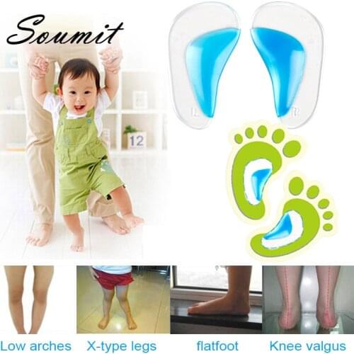 Soumit Kids Gel Orthotic Orthopedic Insoles for Children Shoes Flatfoot Corrector Arch Support Orthotic Pads Baby Toddler Insole