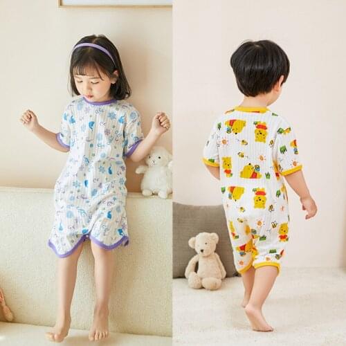 Disney Baby Pajamas Boys Cartoon Mickey Mouse Winnie The Pooh Blanket Sleepers Girls Kawaii StellaLou Lotso Robes Nightdress