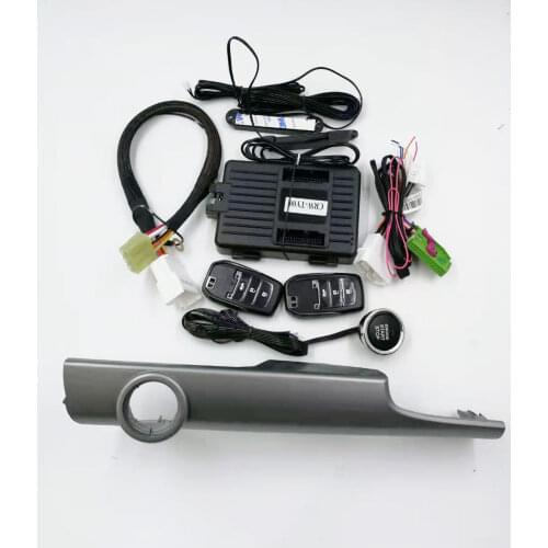 ForToyota Highlander Car Add push button start stop remote control system and PKE Keyless Entry system with panel Year 2015-2017