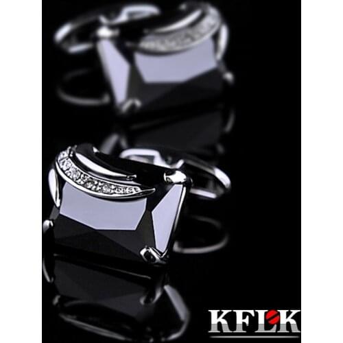 KFLK Jewelry fashion shirt cufflinks for mens Gifts Brand cuff buttons Black cuff links High Quality abotoaduras guests