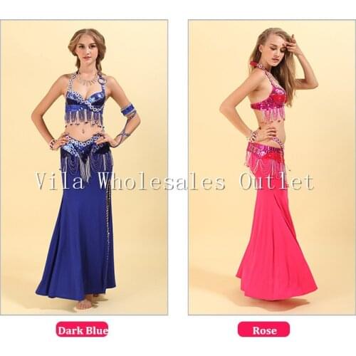 Belly Dance Costume S/M/L 3pcs Bra&Belt&Skirt Sexy Dancing women dance clothes Set bellydance wear 6 color for selection VL-255