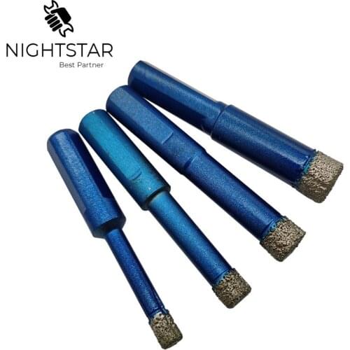 Krachtige 4Pcs Diamond Dry Core Welded Advanced Anhydrous Glass Drill Bits for Glass Granite Porcelain Tile Marble 6 8 10 12mm