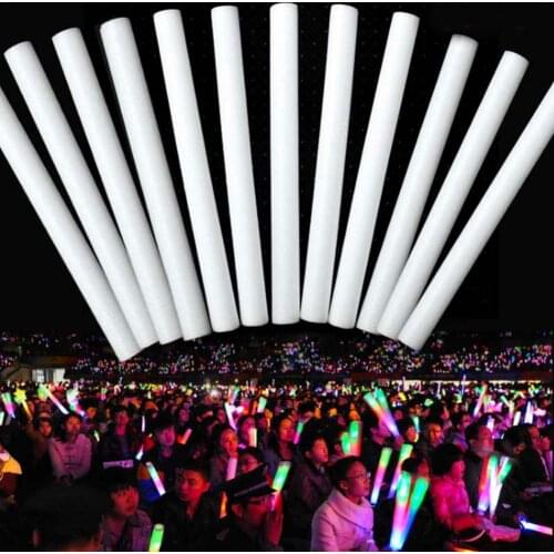 Colorful Sponge Stick Party Fluorescence Light Glow Sticks Multicolor LED Glow Stick Foam For Concert Wedding Party Clubs