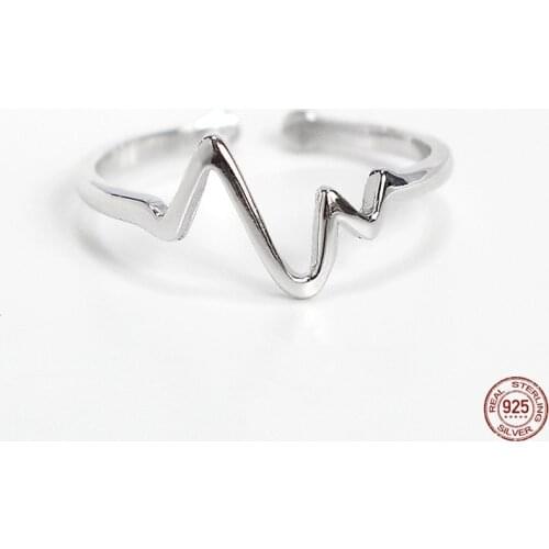 LKO 925 Sterling Silver Irregular Geometric Wave Adjustable Ring Fine Jewelry For Women Party Personality Accessories