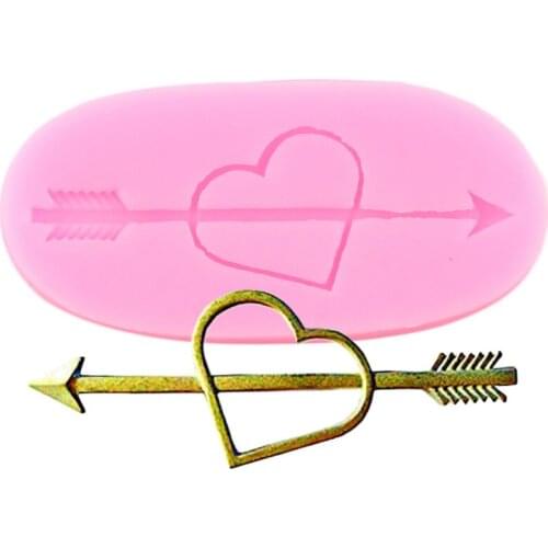 Love Arrow Fondant Silicone Moulds DIY Sugarcraft Cake Decorating Tools Chocolate Cupcake Topper Mold Candy Polymer Clay Molds