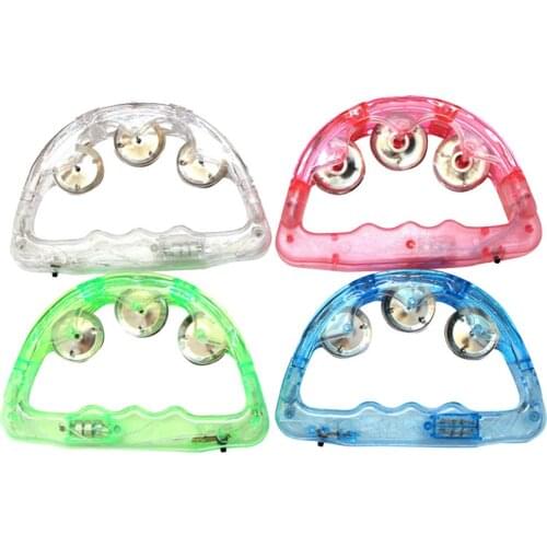 Flashing Bell Sensory LED Light Tambourine Light Child Party Favor Rattle Toy Glow Shaking Handbell Evening Party Stage Prop