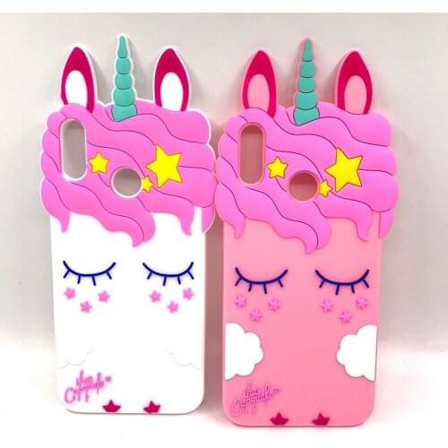 For Huawei P Smart Plus 6.3" Cute 3D Soft Silicone Case Cartoon Unicorn Cat Phone Back Cover Shell Skin Nova 3 3i Cases P Smart