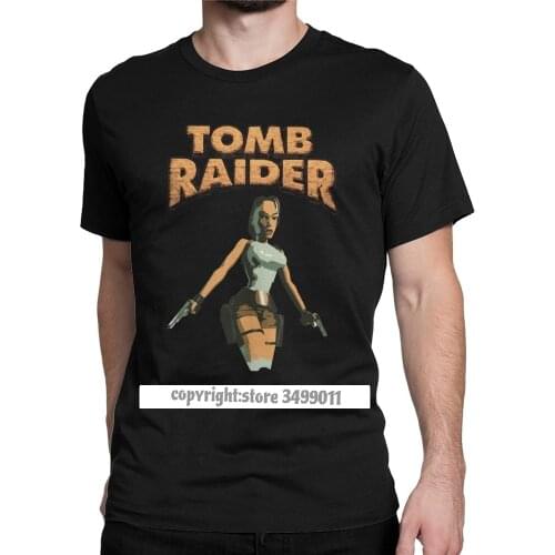 Lara Croft Adventer Game Tshirt Men Cotton Funny Tee Shirt Crewneck Tees Clothes Unique