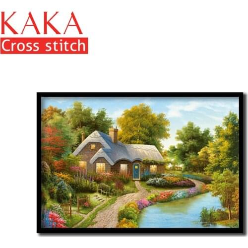 Cross stitch kits,Embroidery needlework sets with printed pattern,11CT-canvas for Home Decor Painting,DMC landscape Full CKS0026