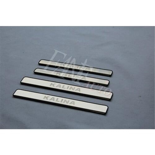 Stainless Steel Door Sill Scuff Plate Guard Sills Protector Trim For Lada Kalina 2013-2018