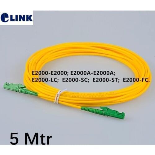 10pcs 5M E2000/APC fiber patch cord E2000/APC LC/APC ST SC/APC FC Simplex Singlemode 9/125um optical fibre jumper 5mtr IL