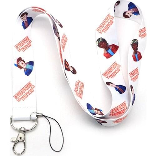 Original cartoon mobile phone lanyard American drama "Stranger Things" key chain ID card student card brand lanyard