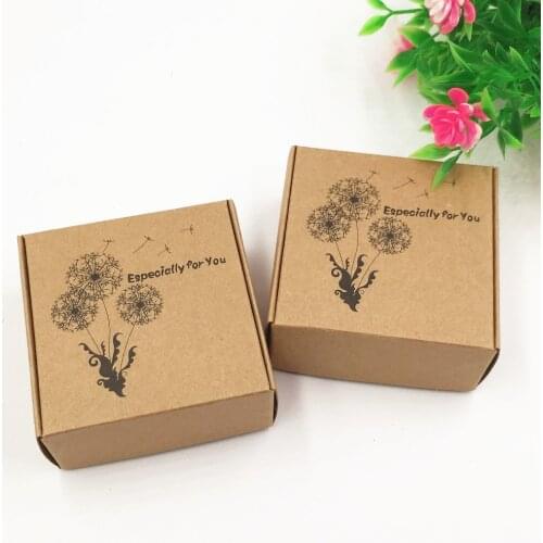 100pcs/lot New Design Kraft Paper Gift Brown Folding Paper Box For Packaging Cupcake Candy DIY Soap Package Snack Party Pack Box