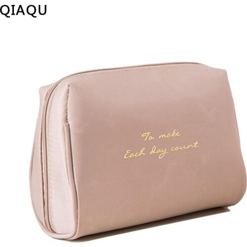 QIAQU Portable Make up Women Makeup Bag Cosmetic Bag Travel Kits Storage bag Hand bag Travel accessories