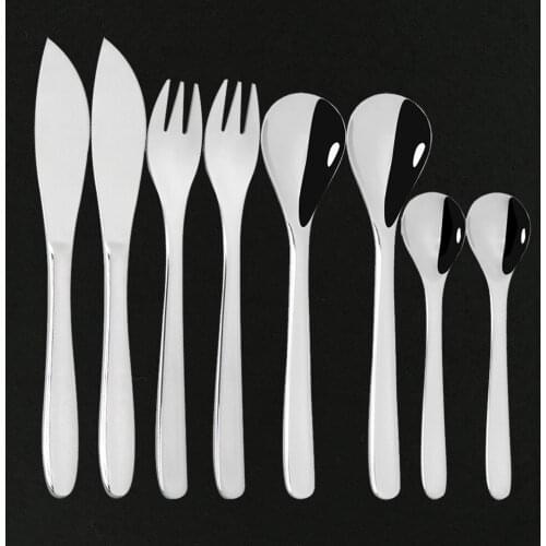 Luxury Kitchen Tableware Set Silver Flatware Cutlery Set 18/10 Stainless Steel Dinnerware Fork Spoon Knife Western Dinner Set