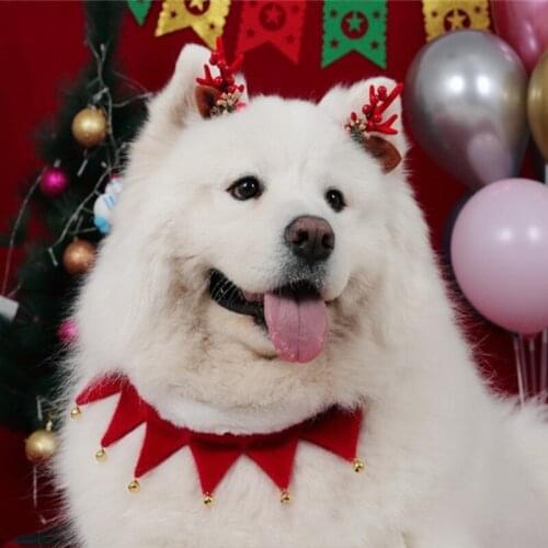 Christmas Pet Decoration Cute Cat Collar Christmas Pet Supplies Yorkshire Terrier Dog Scarf Cute Puppy Collar Cat Accessories