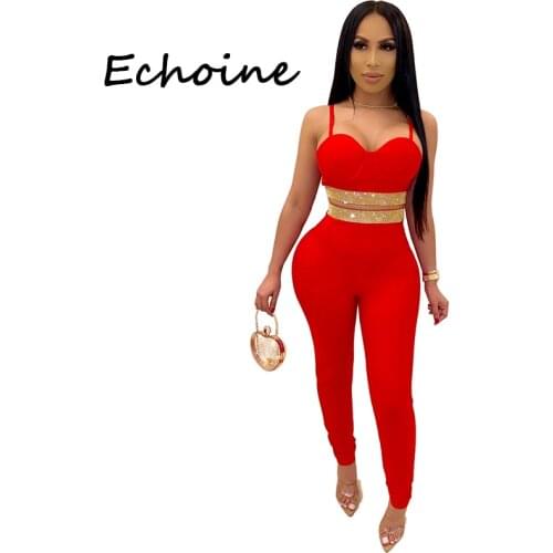 Sexy Off Shoulder Women Suit Diamond Pullover Strapless Bodycon Outfit Tracksuit Women Party Night Clubwear Outfit Women Set