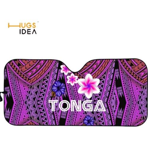 Car Summer Window Sunshade Tonga UV Reflector Polynesian Floral Print Front Auto Visor Cover Universal Sedan Truck Acessories