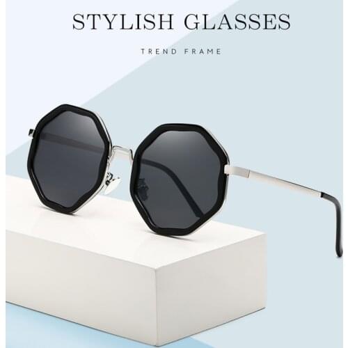 FEISHINI Summer Trendy Sunglasses Women Vintage UV400 Luxury Anti-glare Vision Transparent Celebrity Sunglasses Men Round Brand