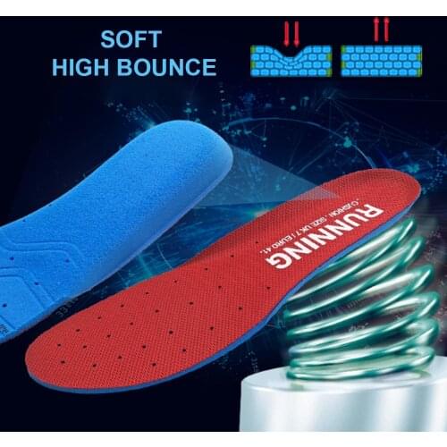 Memory Foam Sport Insoles Sweat Absorption Pads Running Sport Shoe Inserts Breathable Insoles Foot Care Men Women Size 35-45 HD1