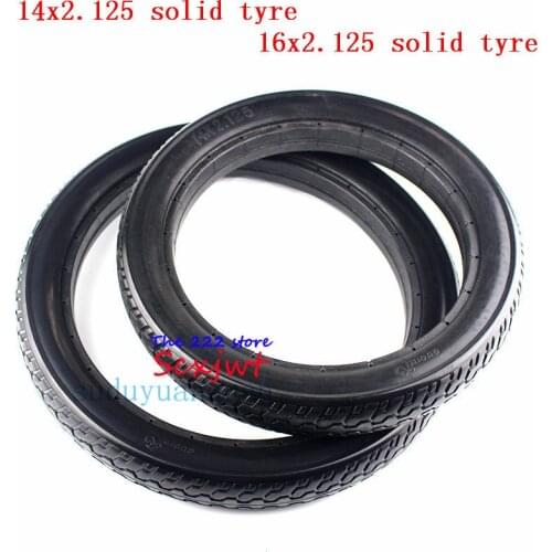 Solid Rubber Electric tire 14x2.125 16x2.125 Non inflation Solid Tyre 14*2.125 16x2.125 Folding electric bicycle E-bike Tire
