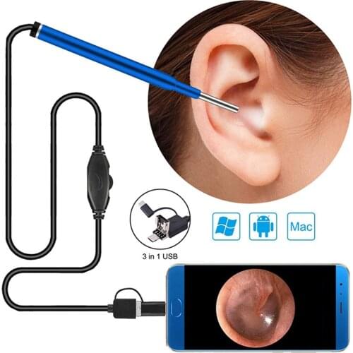 Ear Borescope 3.9mm Medical Endoscope Camera Waterproof USB Endoscope Inspection Camera for OTG Android Phone PC