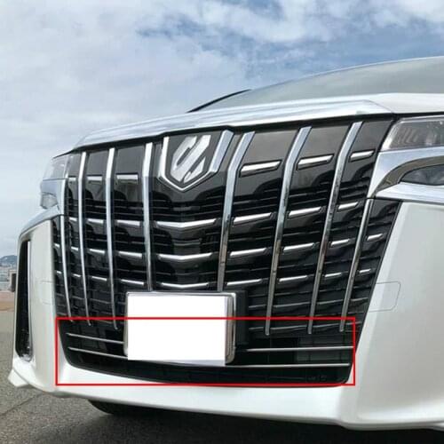 2pcs Exterior Accessories For Toyota Alphard AH30 2019 Sport Edition Stainless Steel Front Head Lower Air Intake Grille Trim